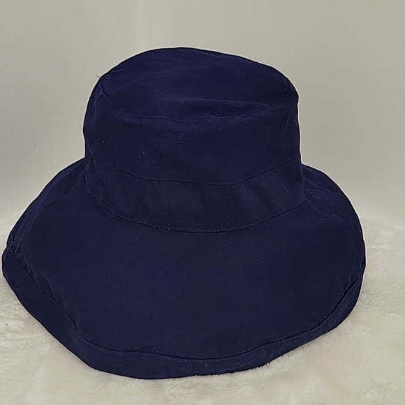 Pineapple Reversible Bucket Hat Navy with Yellow Orange and Green 100% Cotton - Picture 8 of 10